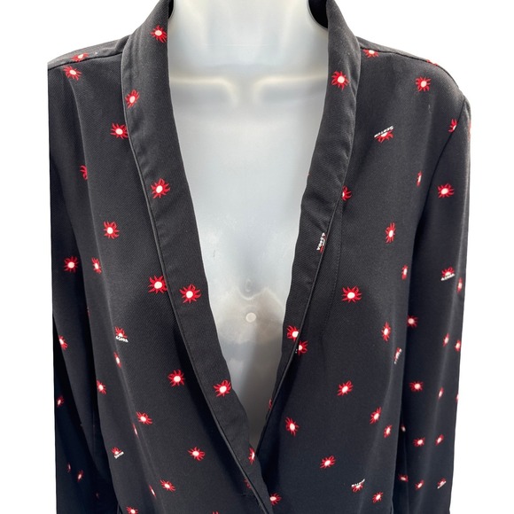 Scotch & Soda Blazer Jacket Size Medium Black Red Sun Atomic Print - Picture 3 of 12